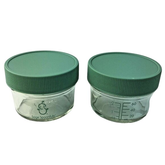 Reusable Baby Food Jars Sage Spoonfuls Quality Glass Storage Containers Lot 15 u - Picture 5 of 13